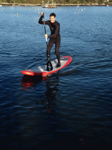 Paddleboarding backwards GIF