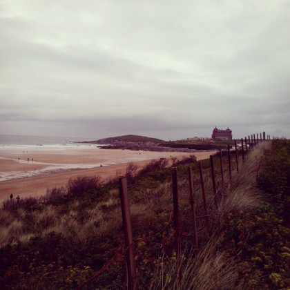 The iconic Headland Hotel that overlooks the surf haven of Fistral beach, Newquay