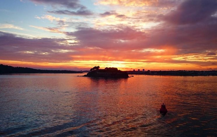 Drake's Island in Plymouth Sound from the ferry